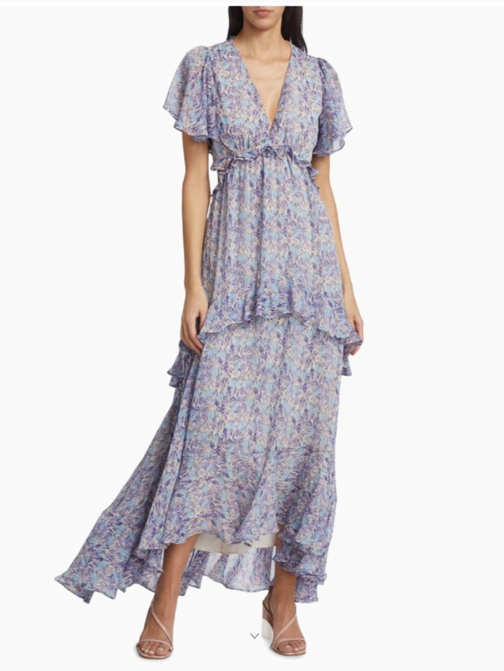 ASTR The Label | Cherli Floral Tiered Maxi Dress - Purple Blue Floral
